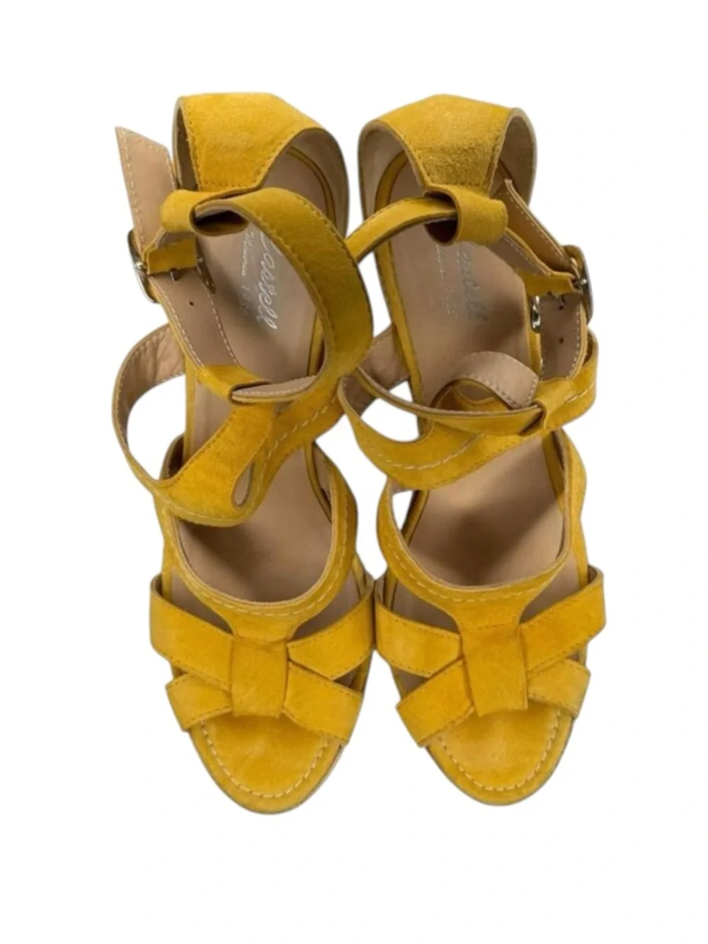 Castell Menorca ❤︎︎ Platform Espadrille Wedge Sandals ❤︎︎ Yellow Suede ❤︎︎ 40